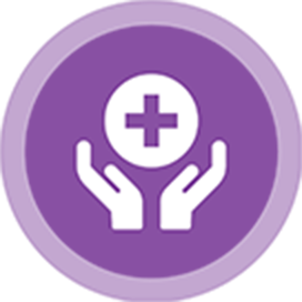 icon of hands holding up a medical symbol
