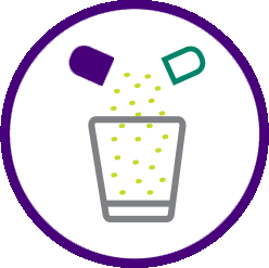 capsule content sprinkled on food icon