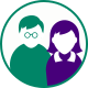 icon with patient and support person