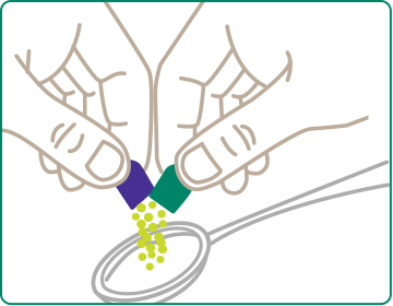 illustration showing two hands breaking open a capsule